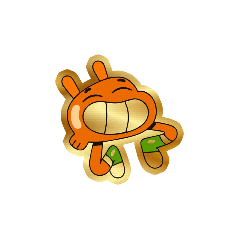 The Amazing World Of Gumball Gold Chrome Vinyl Decal