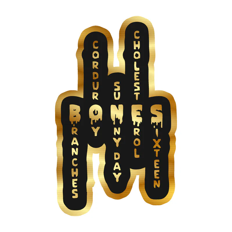 Bones Gold Chrome Vinyl Decal - Custom Size
