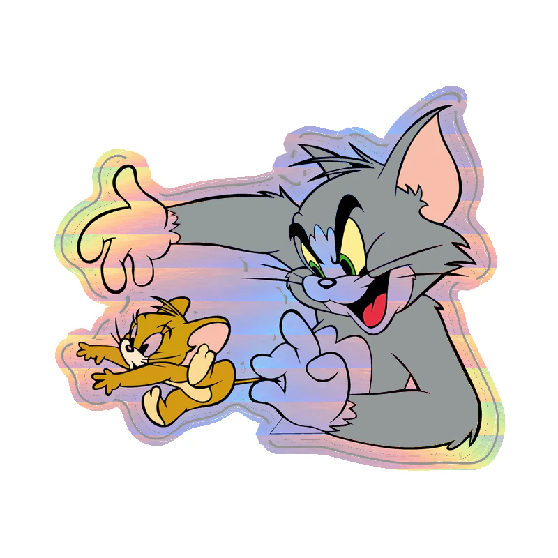 Tom and Jerry - Holographic Vinyl Sticker - Custom Size