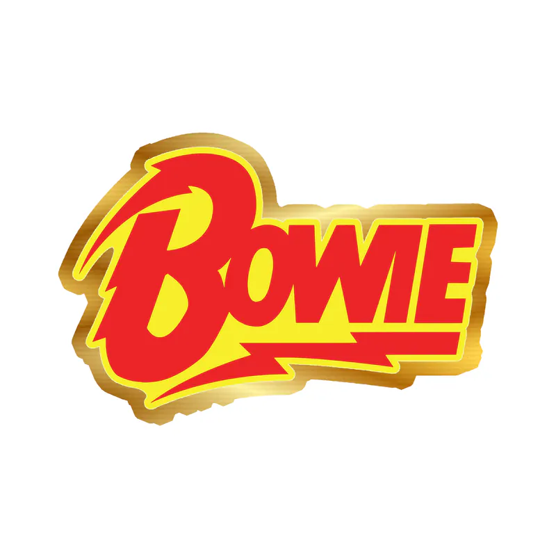 David Bowie Gold Chrome Vinyl Decal - Custom Size