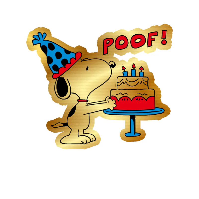 Snoopy Gold Chrome Vinyl Decal