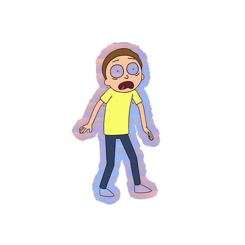 Rick And Morty - Holographic Vinyl Sticker - Custom Size