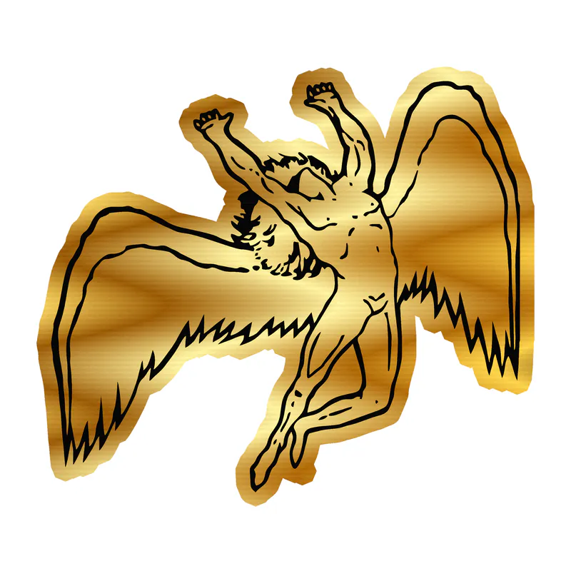 Led Zeppelin Gold Chrome Vinyl Decal - Custom Size
