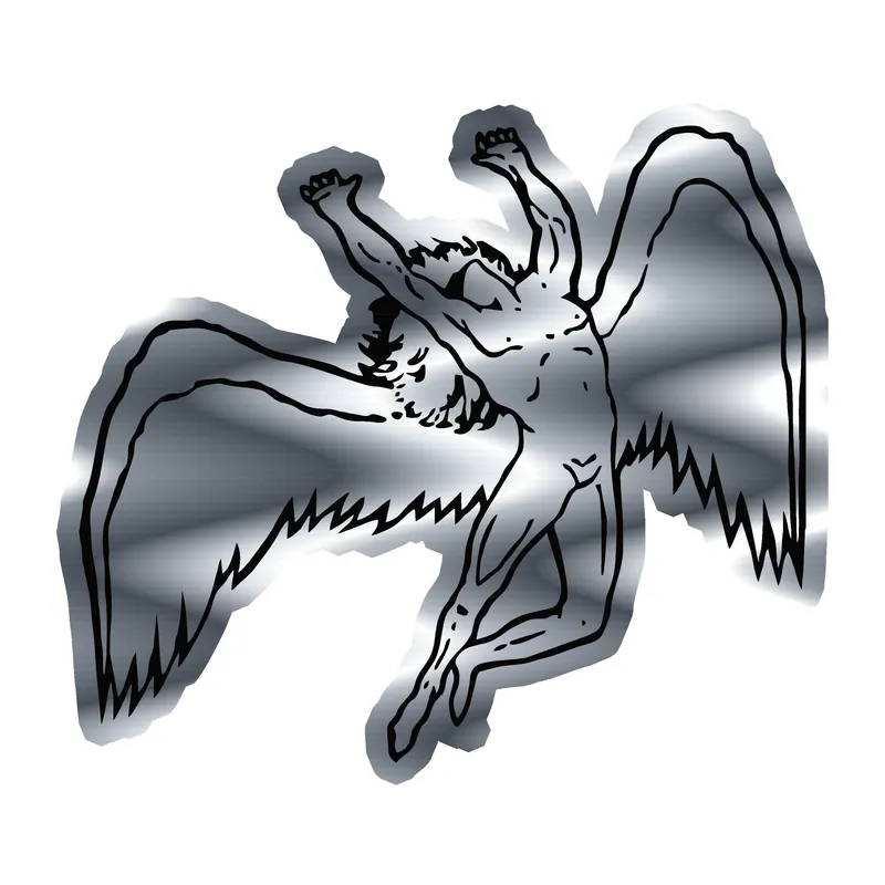 Led Zeppelin Silver Chrome Vinyl Decal - Custom Size