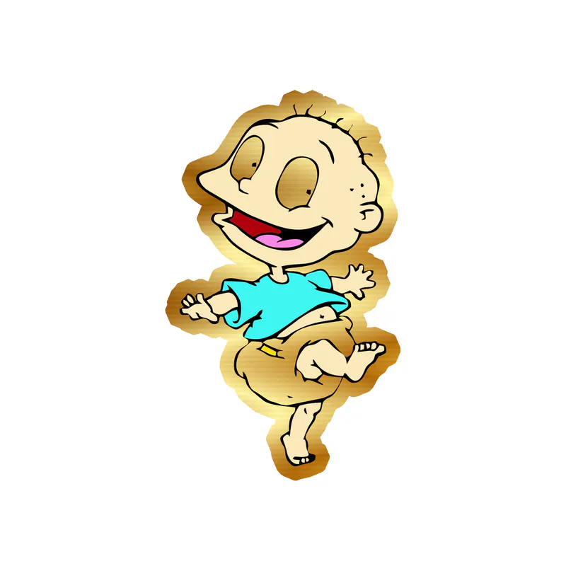 Rugrats- Tommy - Gold Chrome Vinyl Sticker - Custom Size