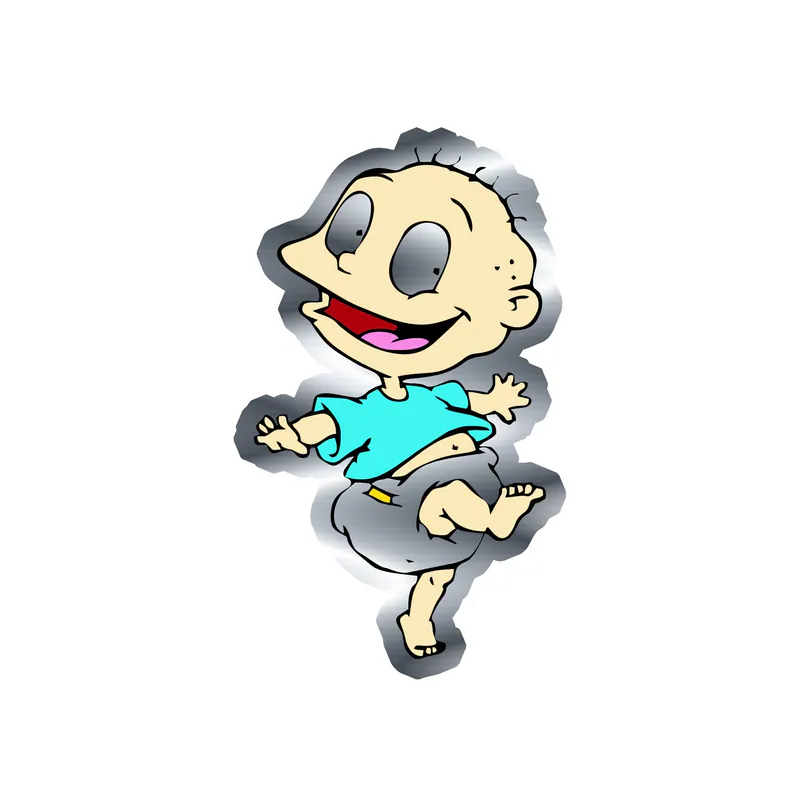Rugrats- Tommy - Silver Chrome Vinyl Sticker - Custom Size