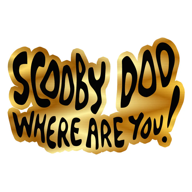 Scooby Doo Where Are You - Gold Chrome Vinyl Decal