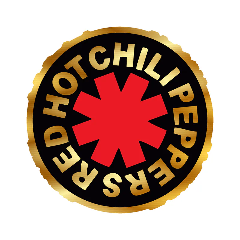 Red Hot Chili Peppers Gold Chrome Vinyl Decal - Custom Size