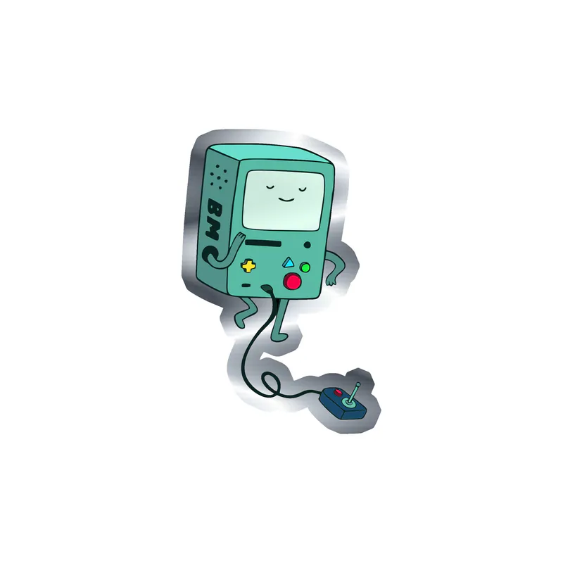 Adventure Time Snail Silver Chrome Vinyl Decal - Custom Size