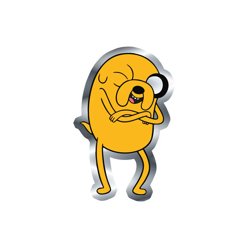 Adventure Time Snail Silver Chrome Vinyl Decal - Custom Size