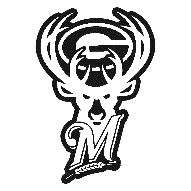 Wisconsin Sport Teams - Black and White Carbon Fiber Vinyl Sticker