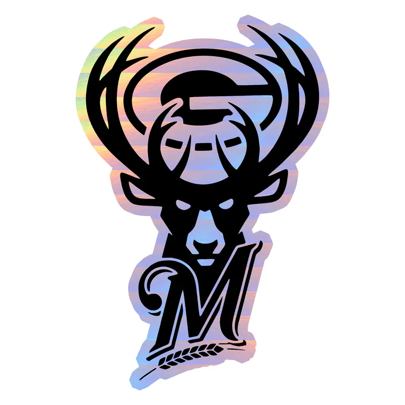 Wisconsin Sport Teams - Black and White Holographic Vinyl Sticker