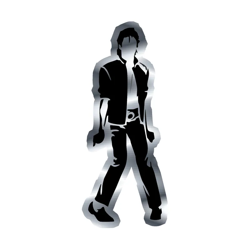 Michael Jackson Silver Chrome Vinyl Decal - Custom Size