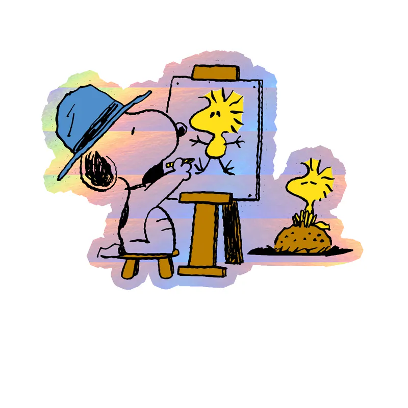 Snoopy and Woodstock Holographic Vinyl Decal