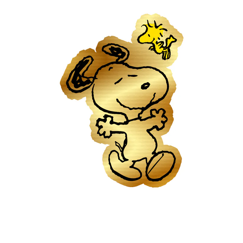 Snoopy Gold Chrome Vinyl Decal