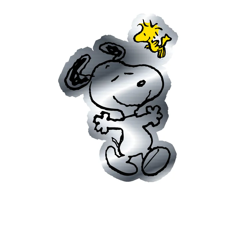 Snoopy Silver Chrome Vinyl Decal