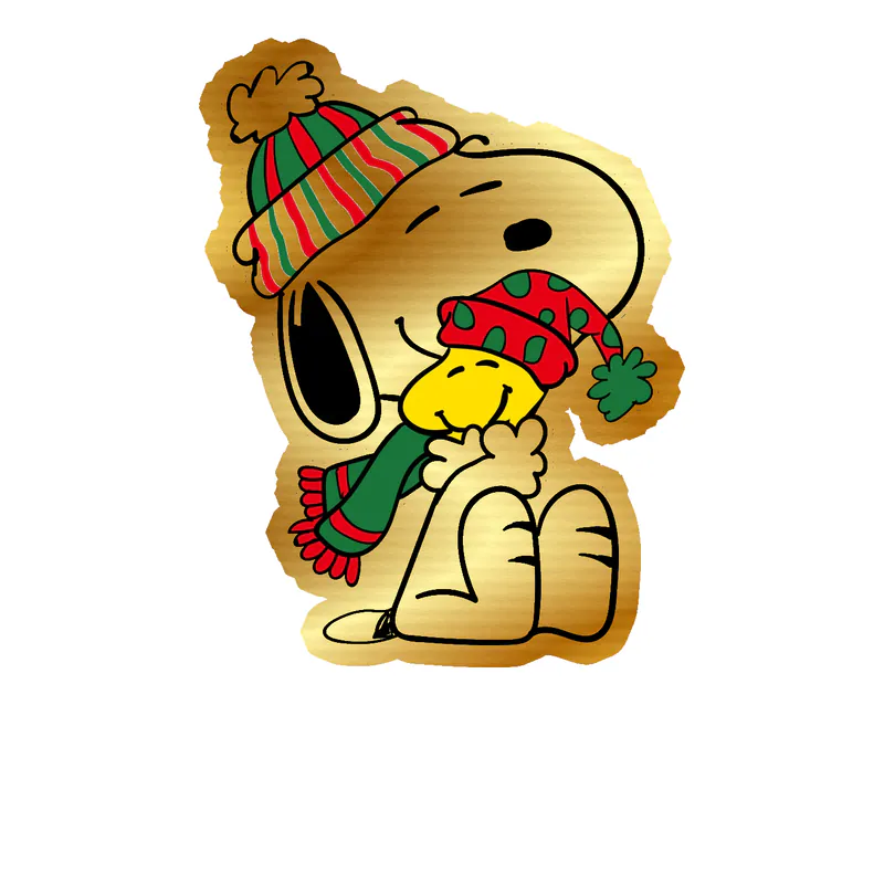 Snoopy Gold Chrome Vinyl Decal