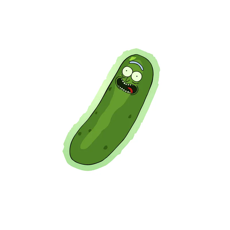 Rick And Morty - Pickle Rick - Glow in the Dark Vinyl Sticker - Custom Size