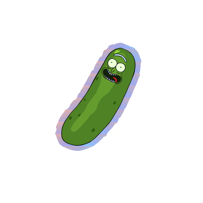 Rick And Morty - Pickle Rick - Holographic Vinyl Sticker - Custom Size