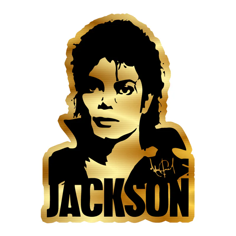Michael Jackson Gold Chrome Vinyl Decal - Custom Size