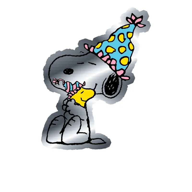 Snoopy Silver Chrome Vinyl Decal