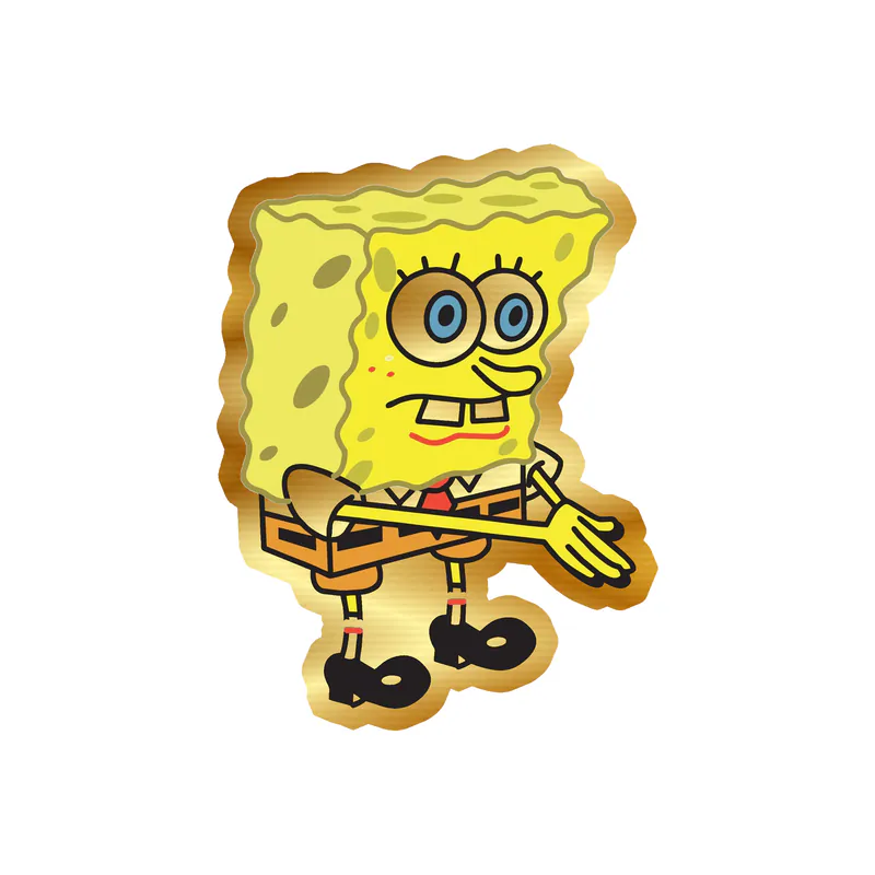 Spongebob - Gold Chrome Vinyl Decal - Custom Size