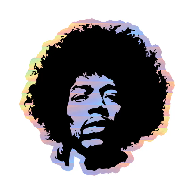 Jimi Hendrix Holographic Vinyl Decal - Custom Size