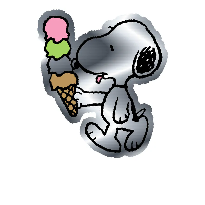Snoopy Silver Chrome Vinyl Decal