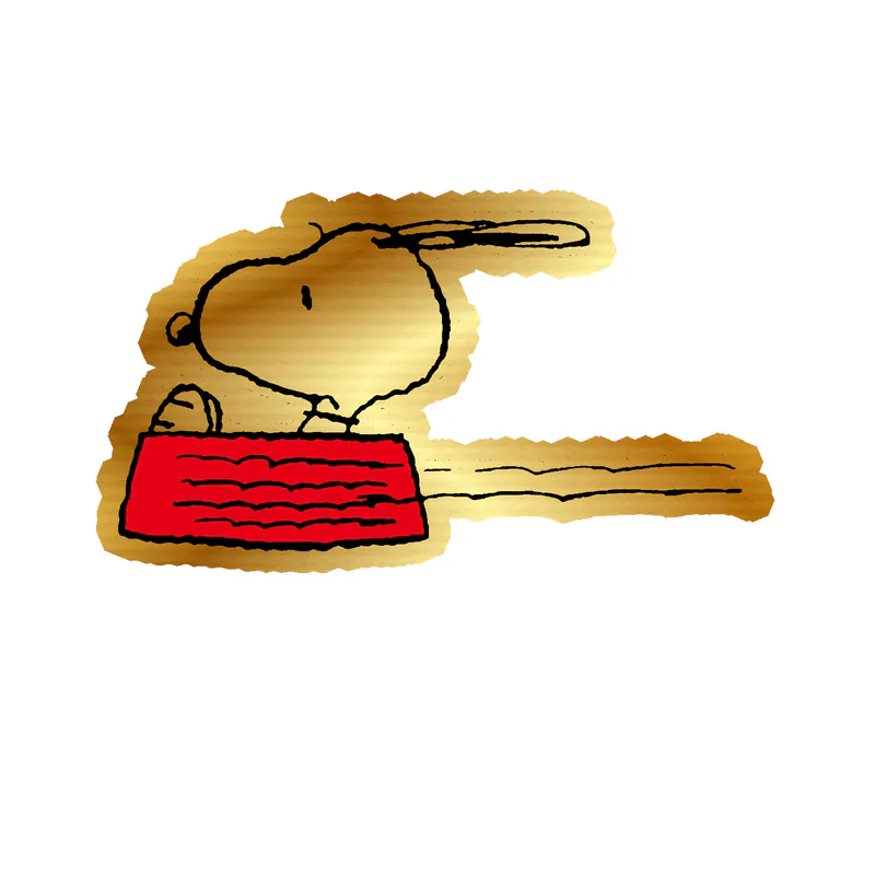 Snoopy - Snoopy Food Bowl - Gold Chrome Vinyl Decal