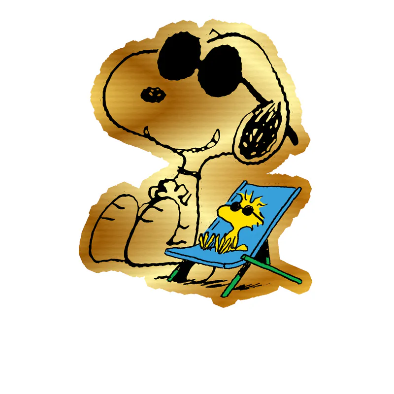 Snoopy Gold Chrome Vinyl Decal