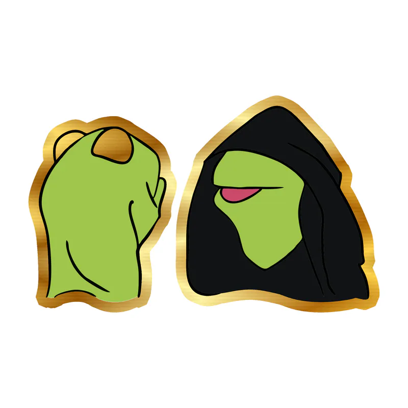 Kermit- Double - Gold Chrome Vinyl Decal - Custom Size