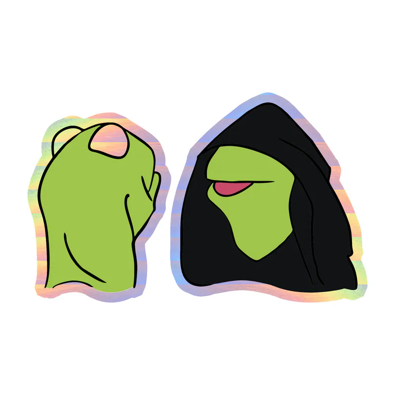 Kermit- Double - Holographic Vinyl Decal - Custom Size