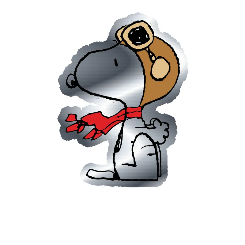 Snoopy Silver Chrome Vinyl Decal