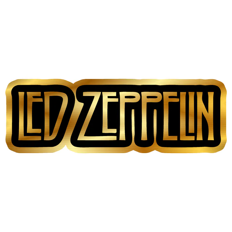 Led Zeppelin Gold Chrome Vinyl Decal - Custom Size