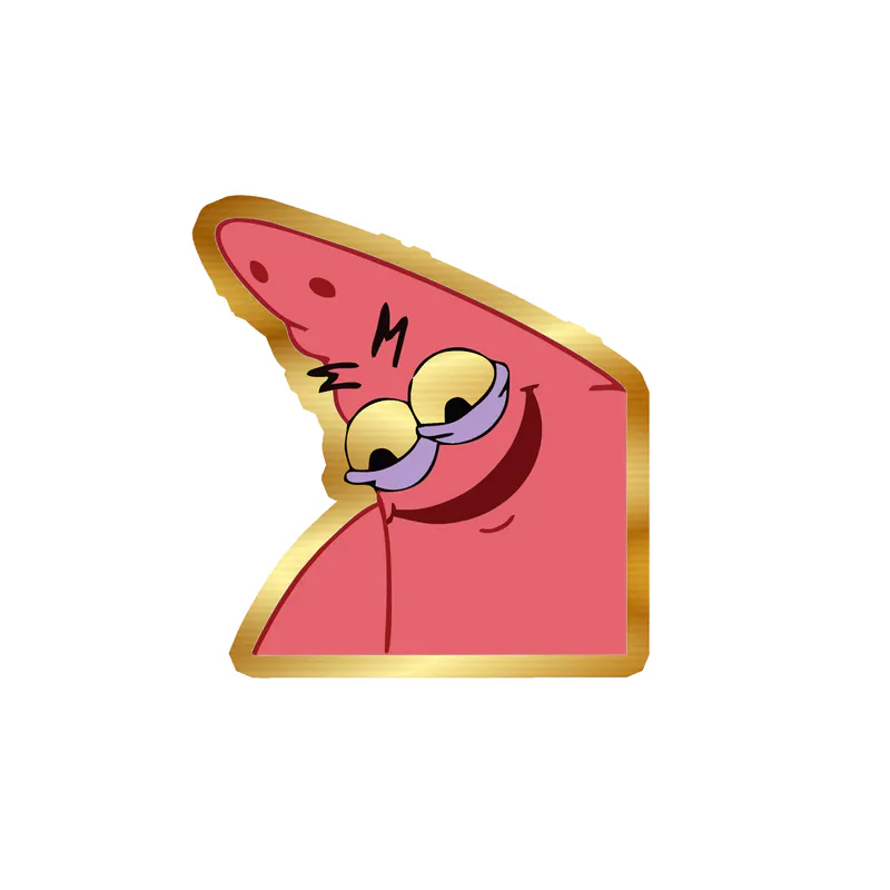Spongebob - Patrick - Gold Chrome Vinyl Decal - Custom Size