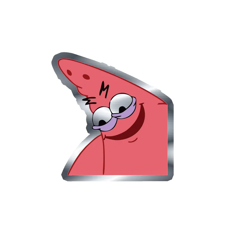 Spongebob - Patrick - Silver Chrome Vinyl Decal - Custom Size