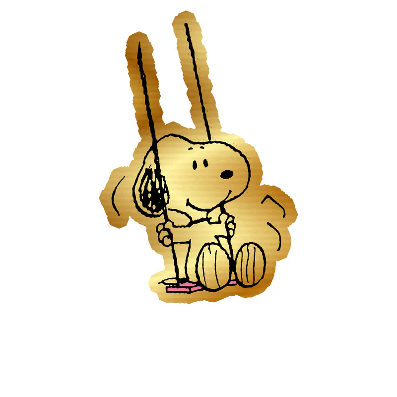 Snoopy Gold Chrome Vinyl Decal