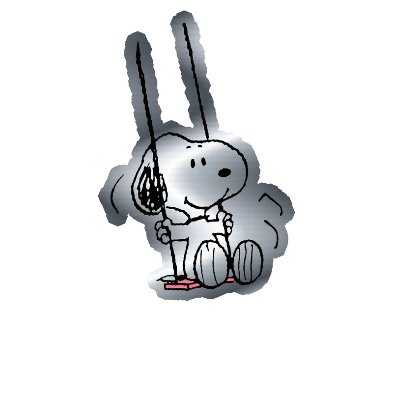 Snoopy Silver Chrome Vinyl Decal