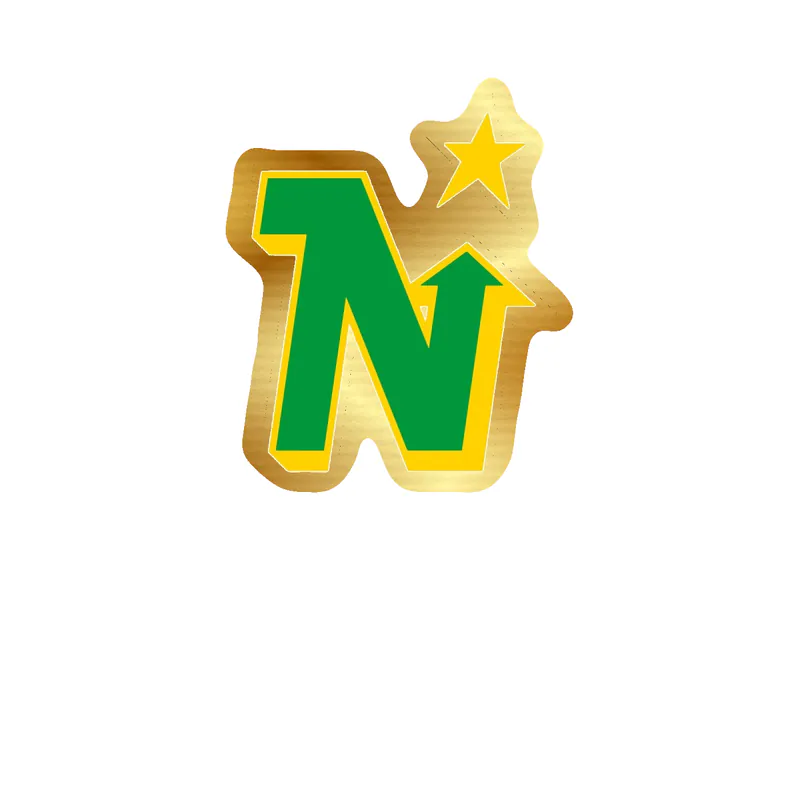 Minnesota North Stars Gold Chrome Vinyl Sticker - Custom Size