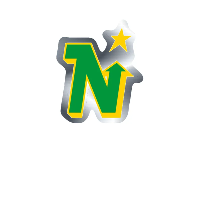 Minnesota North Stars Silver Chrome Vinyl Sticker - Custom Size