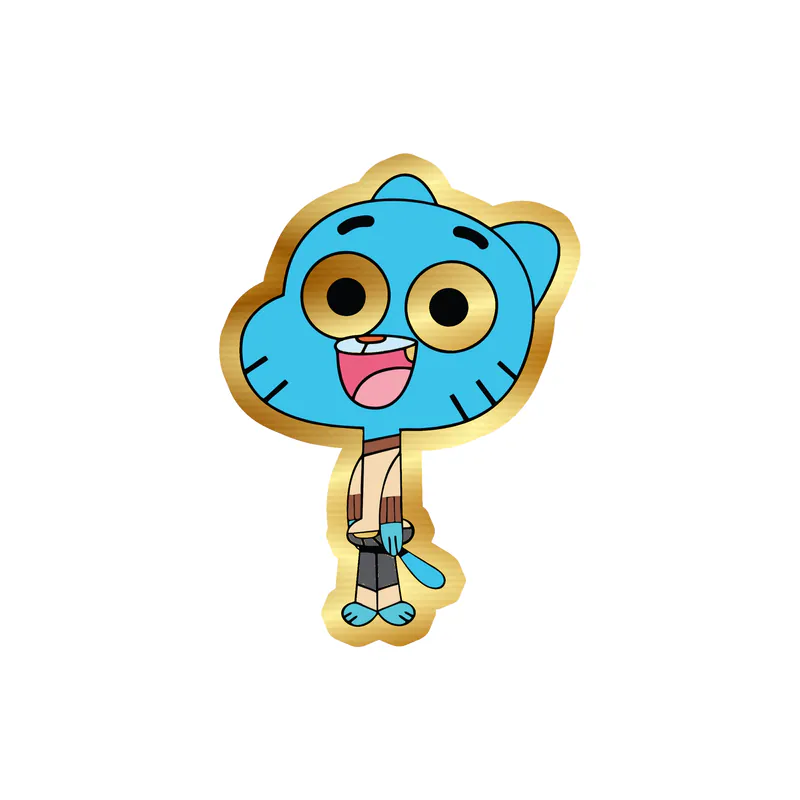 The Amazing World Of Gumball Gold Chrome Vinyl Decal