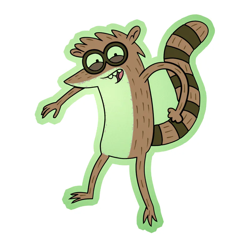 Rigby Glow in the Dark Vinyl Decal - Custom Size