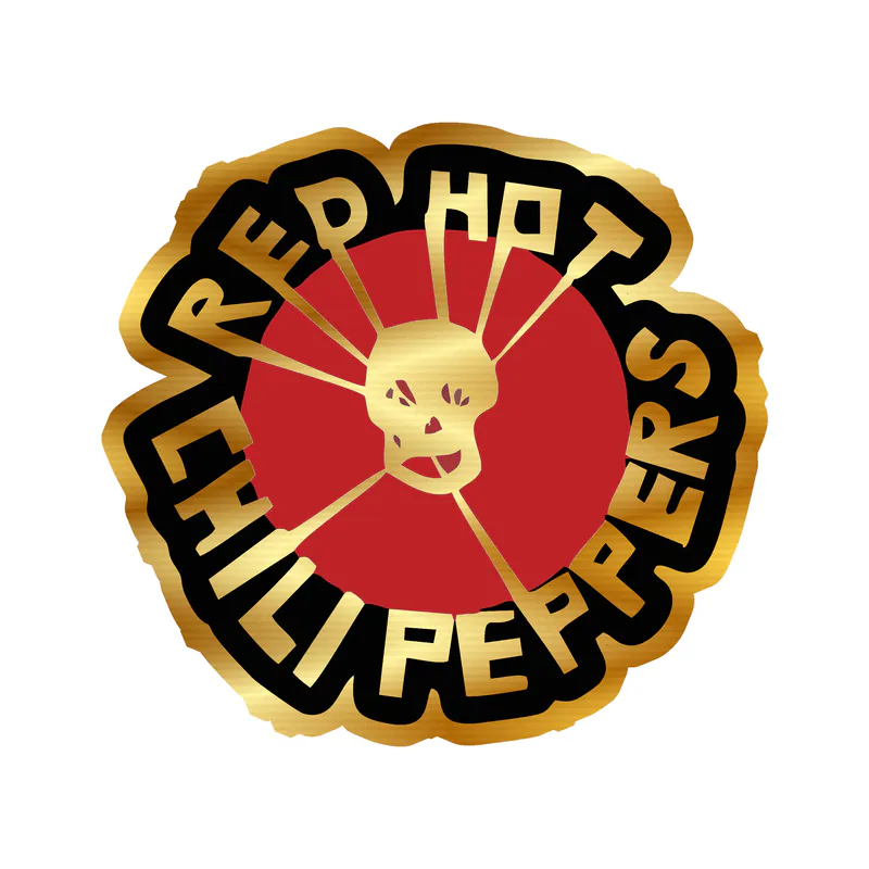 Red Hot Chili Peppers Gold Chrome Vinyl Decal - Custom Size