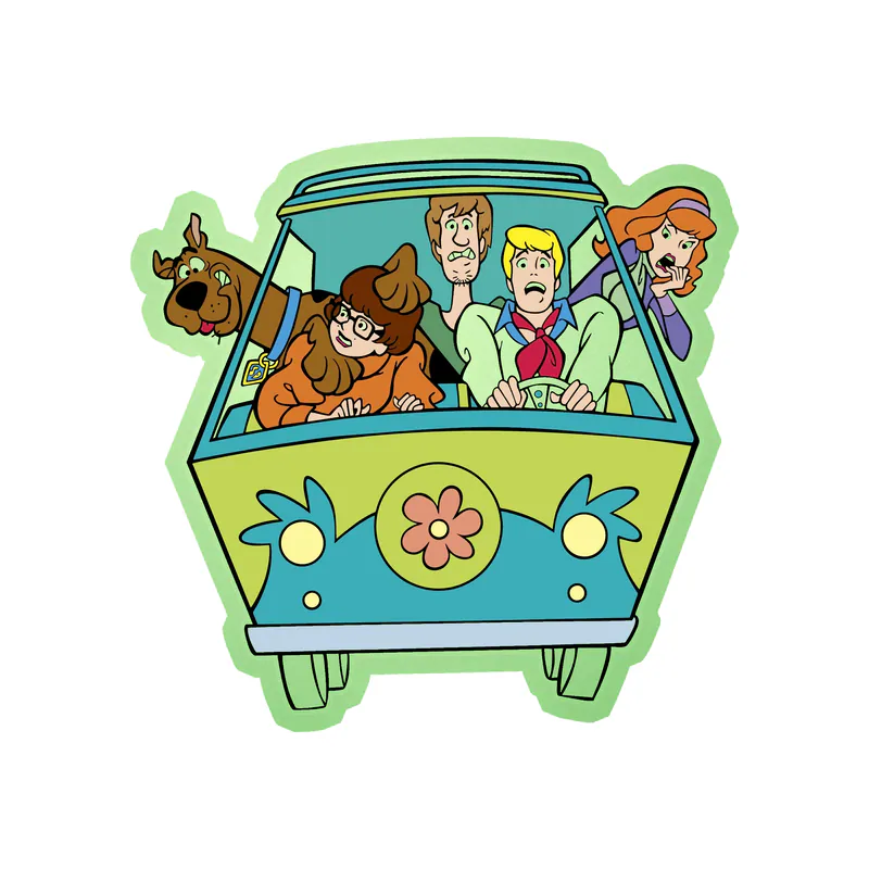 Scooby Doo - Mystery Machine - Glow in the Dark Vinyl Sticker - Custom Size