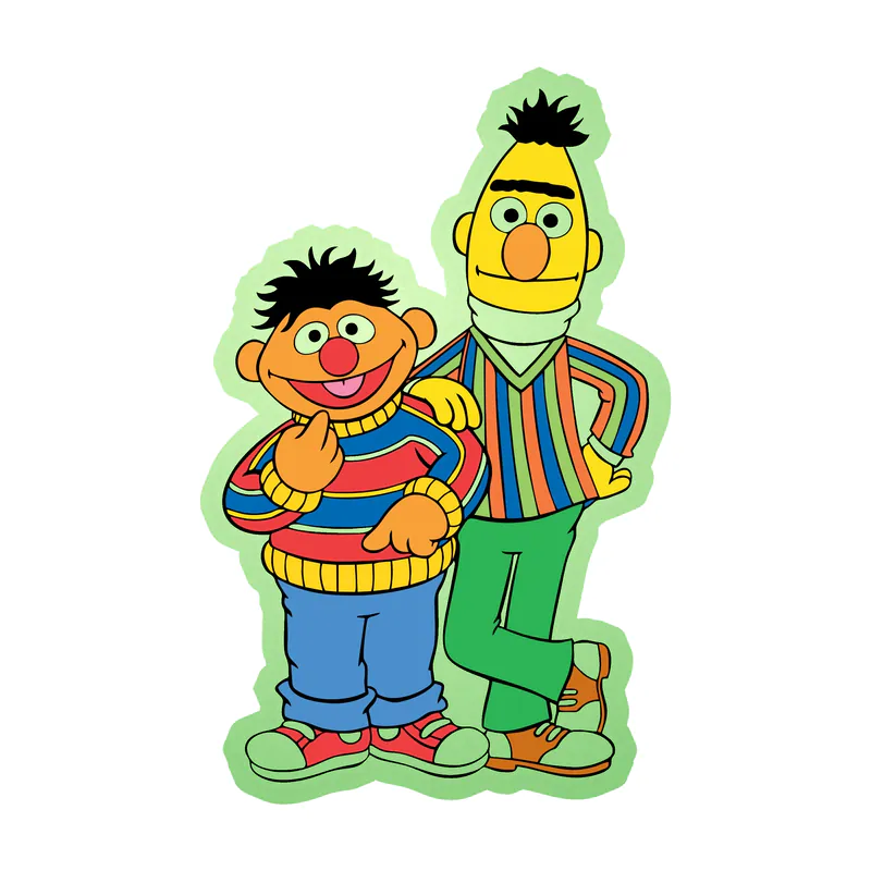 Sesame Street- Bert and Ernie - Glow in the Dark Vinyl Sticker - Custom Size