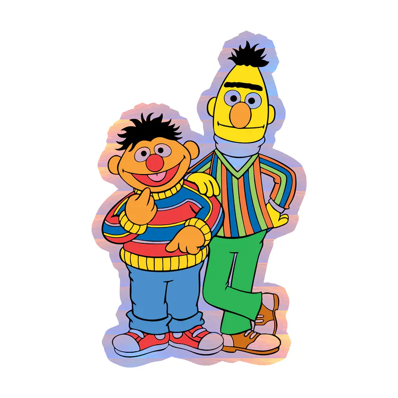 Sesame Street- Bert and Ernie - Holographic Vinyl Sticker - Custom Size