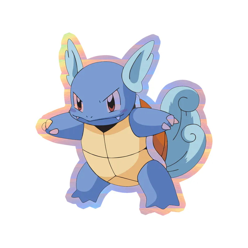 Pikachu - Wartortle Holographic Vinyl Decal