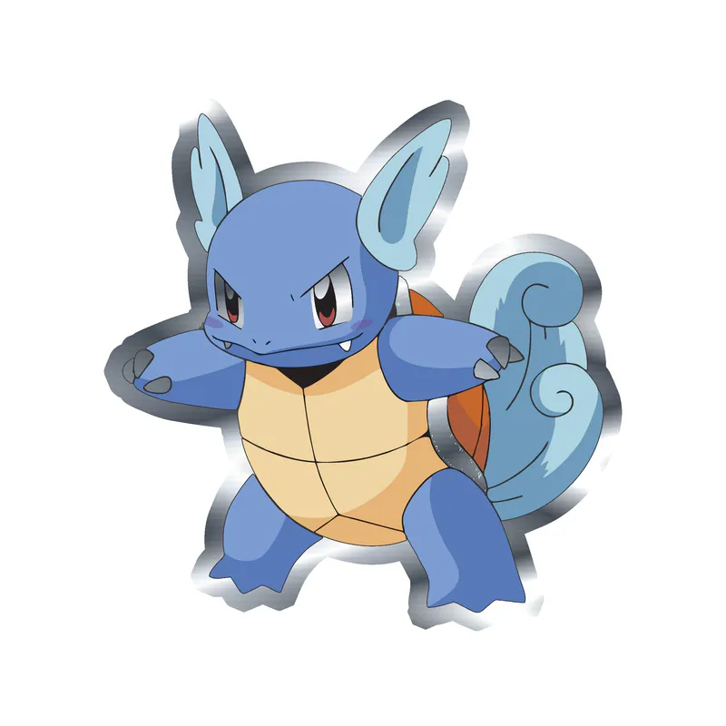 Pikachu - Wartortle Silver Chrome Vinyl Decal
