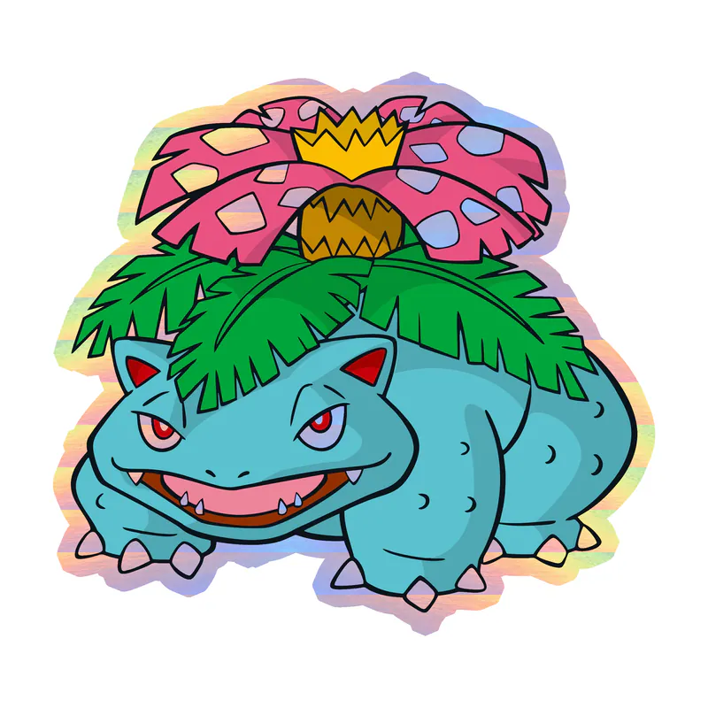 Venusaur Holographic Vinyl Decal