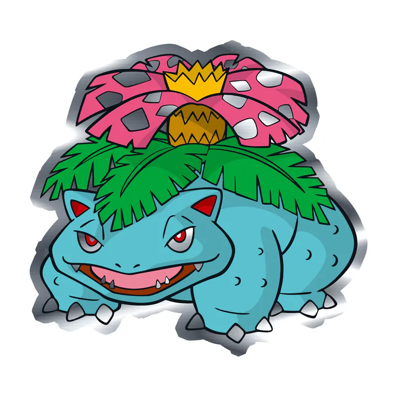 Venusaur Silver Chrome Vinyl Decal